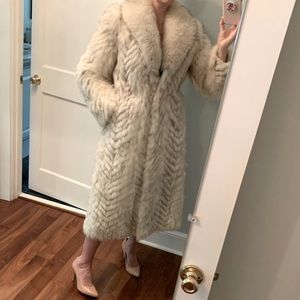 Vintage Silver Fox Fur Coat, Small